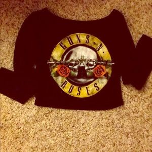 Black guns n roses crop top
